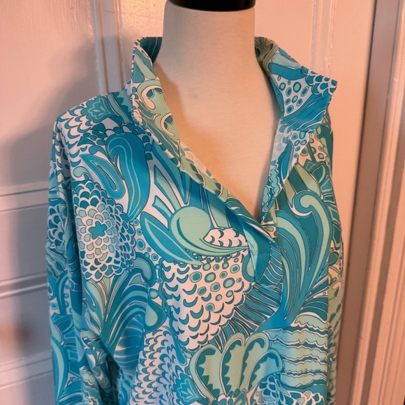 JUDE CONNALLY Women’s Florence Mini Dress Enchanted Sea Aqua Jude Cloth Large - Picture 10 of 12